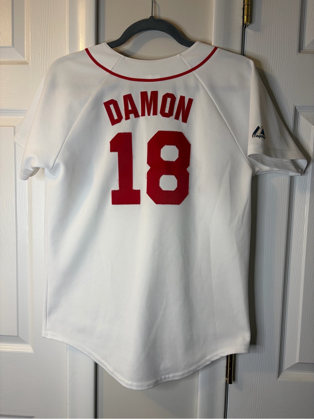 Johnny Damon Boston Red Sox Majestic Youth Large Jersey White #18 Kids L